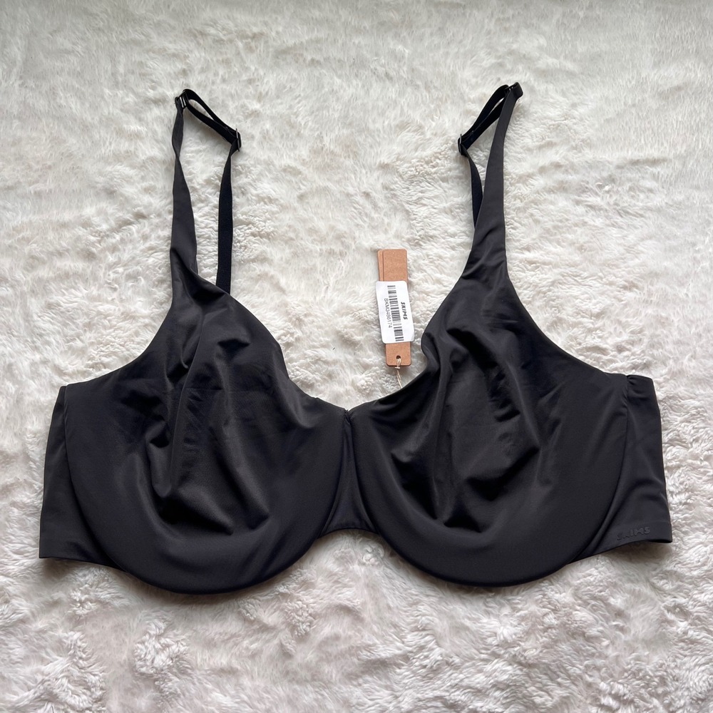 SKIMS Smoothing Intimates Unlined Minimizer Bra Onyx Black 42DD FL-FUL-6416W NEW